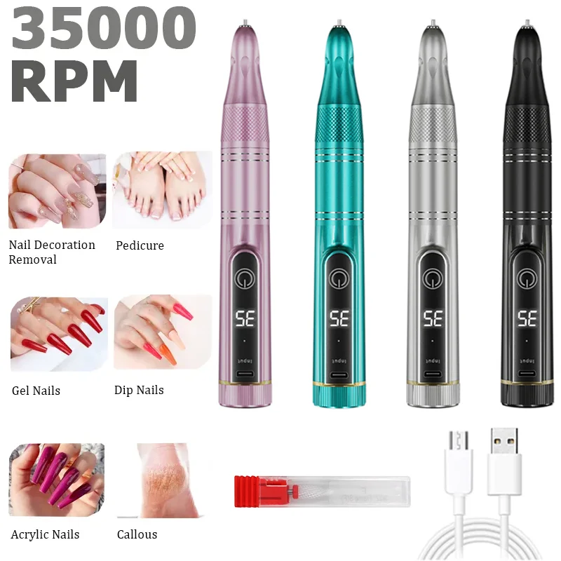 USB rechargeable portable 35000 rpm electric sander nail grinder nail polisher nail polisher manicure polisher tool
